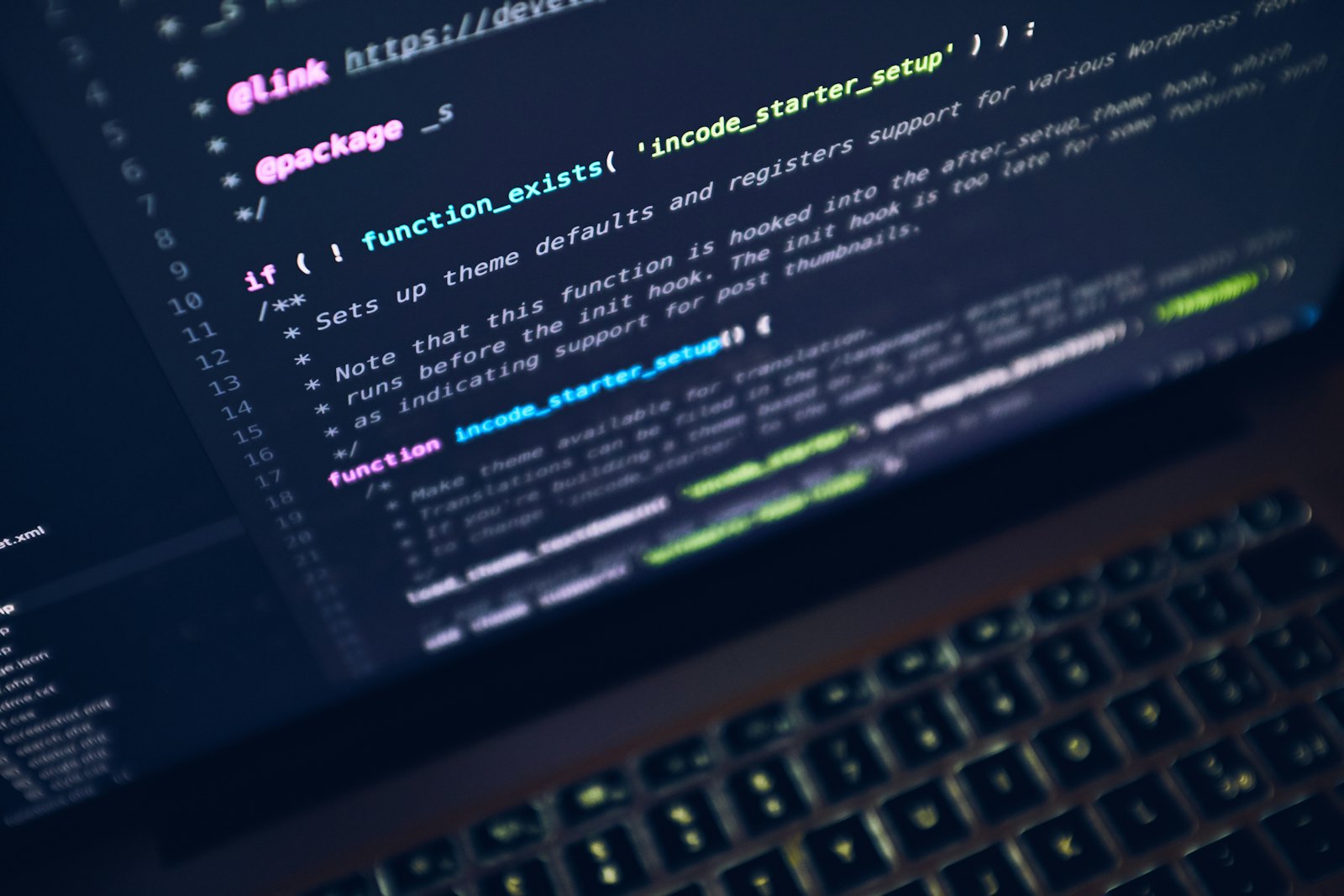 Developer writing code for a business web application